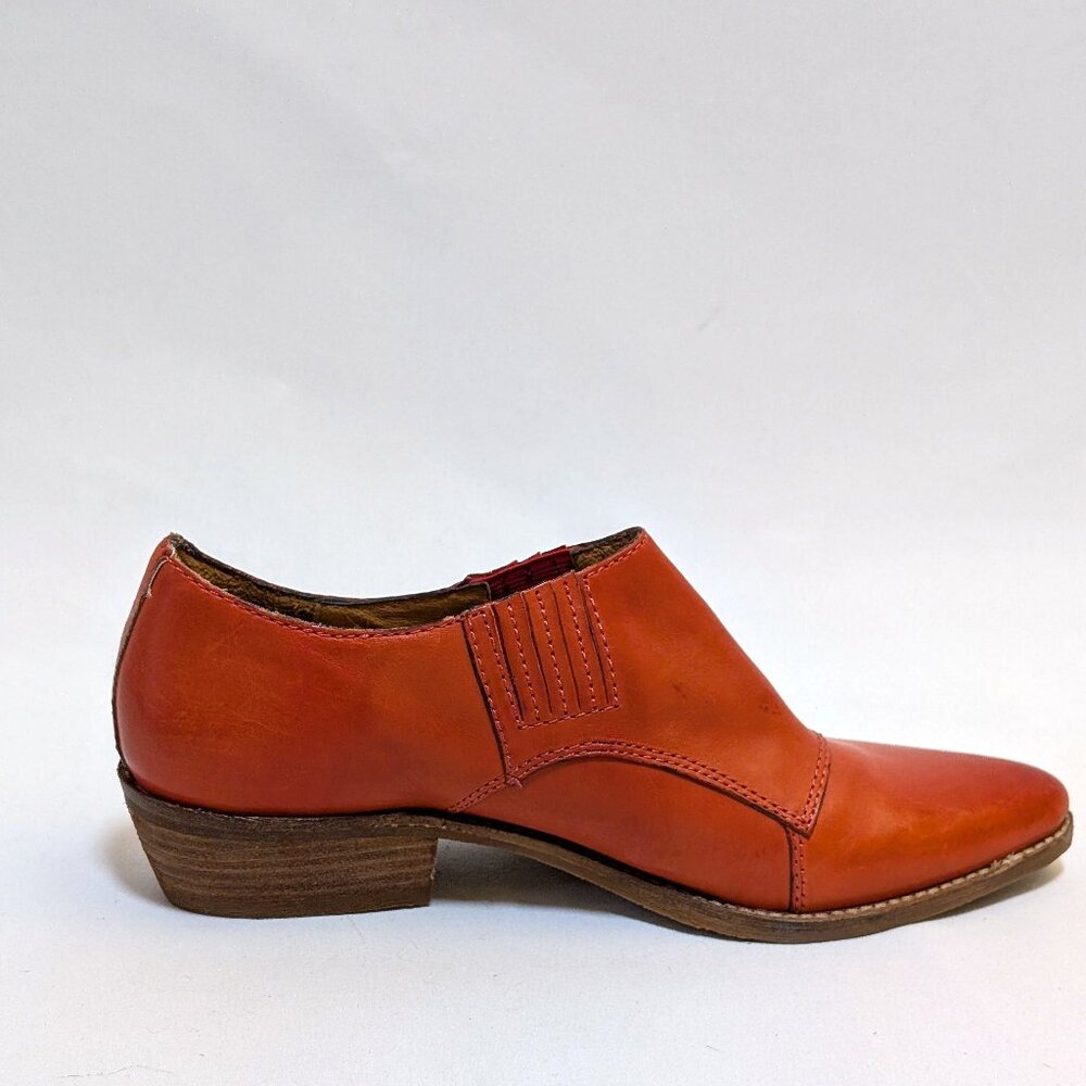 Nicole Western Stitches Burnt Orange Leather Ankle Pointed Bootie Women's 6.5 - Picture 7 of 8